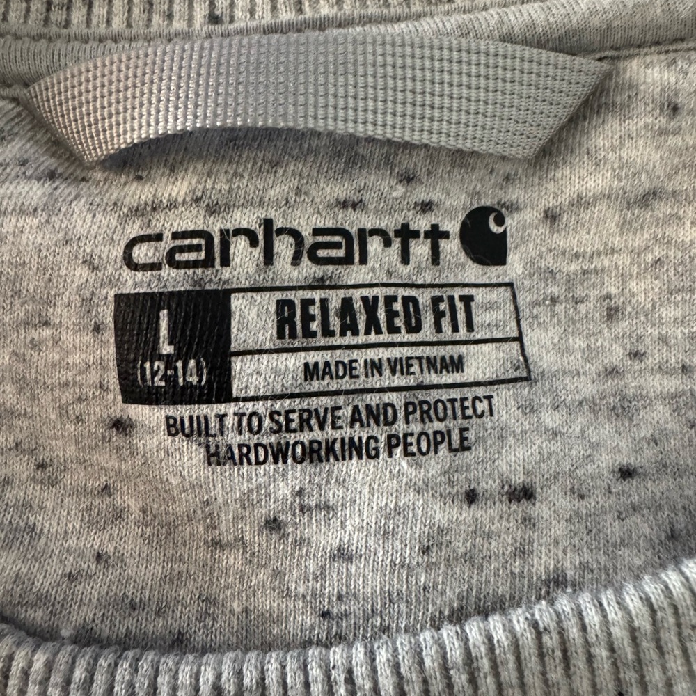 Carhartt Gray Crewneck Sweater with Ribbed Trim - Picture 4 of 4